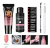 Nail Art Kits 5 stks / kit Extension Set met Nial Tips Dual Form Qiuck Droog voor Manicure Finger Brush