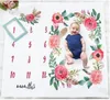 Pasgeboren Mijlpaal Dekens Baby Fotografie Background Deken Zuigeling Bloem Number Swaddle Brief Swaddling Wrap Slaapkamer RUG C7032