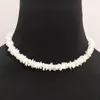 Chokers Hawaii Puka White Clam Chips Shell Halsband Naturlig oregelbunden snäckskal Choker Halsband Fashion Summer Beach Jewelry