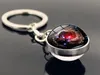 17 styles système solaire galaxie nébuleuse double face boule de verre porte-clés lune terre mars pendentif porte-clés bijoux cadeau en gros