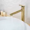 Гребное громкое золото Вращаемое бассейн Сплошная латунная круглый круглый смеситель для ванной комнаты холодный черный микшер Tap4446068
