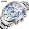 TEMEITE 2018 Mens Luxury Stainless Steel Calendar Watches Fashion Quartz Watch Male Clock Date Wristwatches Male Relogio