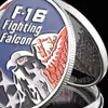 Uitdagingsmunt Amerikaanse gevechtsvliegtuigen F16 helikopter Falcon US Eagle militaire verzilverde munt collectible4792560