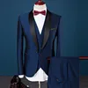 Latest Design Custom Made Burgundy Wedding Suits Slim Fit Groom Tuxedos Formal Wears Shawl Lapel Groomsman Suits Jacket Pants ves259A