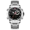 Män klockor Naviforce Toppmärke Luxury Quartz Watch Mens Militär Sport Mode Armbandsur Full Steel Clock Relogio Masculino 210517