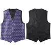 Colete terno + gravata + quadrado do bolso Men Slim Fit Paisley Floral Vest Vestido de Noiva coletes sem mangas Jacket Partido Gilet Tuxedo WaistcoatPaisley