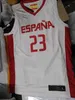 Real Pictures 2019 VM Basket Spanien Espana Tröjor 23 Llull Custom Jersey Broderi Basketball Jersey Något namn någon storlek