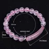 Bracciale con filo di pietra naturale da 8 mm Bracciale con perline di fascino con barra rettangolare di cristallo rosa, quarzo curativo, avventurina, agata Reiki