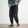 2019 lente en herfst casual broek mannen Koreaanse stijl losse lading broek mode skateboard zakken rits hip hop broek mannen