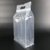 29 * 18 + 8cm 50pcs mycket transparent dragkedja tätning stående förpackning väska med handtagshållare plast zip lås packning påsar påsar