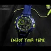 Relógio digital de luxo masculino relógios esportivos à prova d'água smael relogio montre choque preto ouro grande relógio masculino automático 1610 wtach mil201j