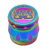 Diameter 43mm Rainbow Herb Grinder Zink Alloy Grinders 5 Designad Röktillbehör 4 delar Tobak Kross