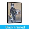 Banksy Art Холст печати Мальчик Картина Уличное искусство настенной живописи Плакат Home Decor - готовы повесить - Framed