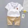Conjunto de ropa para niños pequeños y bebés, camiseta, Tops y pantalones cortos, 2 uds., conjuntos de ropa de verano para niños