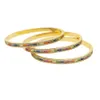 Bracciale rigido aperto cz arcobaleno placcato oro 18 carati per donna donna 2019 nuovi gioielli di moda splendidi alla moda braccialetto colorato dia 56-58mm