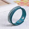 Fashion- Cheapest Multilayer Rhinestones Wrap Bracelet Rhinestone Deluxe Bracelet Single Wrap Leather Bangle Jewelry Accessories for Women