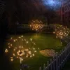 2 pièces 90 LED décoration de jardin solaire alimenté feux d'artifice IP44 lampe extérieure étanche pour paysage chemin pelouse en plein air