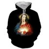 Jesus 3D tryckta män kvinnor hooded hoodie sweatshirt mode grafisk hoodie casual streetwear pullover