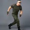 군대 T 셔츠 군사 스타일 전술 T- 셔츠 남자 망 녹색 남성용화물 균일 한 짧은 소매 셔츠 남성 티 티셔츠 블랙