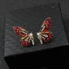 Designer Luxury Butterfly Wing Earrings Earringar Stud Kvinnor Mode Diamant Örhängen Tjejer Kläder Smycken Tillbehör Till Kvinna 2019