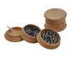 CNC Teeth Wooden Herb Grinder Wood Tobacco Grinders 63MM 3 Layers Smoke Spice Handle Muller Grinders