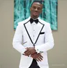 Haute Qualité Un Bouton Blanc Marié Tuxedos Garçons D'honneur Notch Lapel Meilleur Homme Blazer Costumes De Mariage Pour Hommes (Veste + Pantalon + Cravate) H: 762