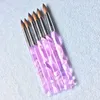 Pincel acrílico para dibujo de uñas, tamaño grande 24, pintura Kolinsky Sable, envío gratis, mango rosa, redondo y afilado para uso en salón de manicura