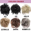 Yeni Dağınık Scrunchie Chignon Saç Çörek Düz Elastik Bant Updo Saç Parçası Sentetik Saç Chignon Saç Uzatma Kadınlar için 4989648