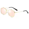 Dames retro heren en dames flip zonnebril ronde metalen frame bril flip lens topkwaliteit flip clear lens pun sunglasses verzend vak