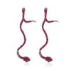 Serpent longues boucles d'oreilles diamant coloré boucles d'oreilles femmes cool fille bijoux accessoires quatre couleurs bleu rouge noir doré livraison gratuite