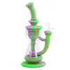 Glass water pipes silicone hokahs smoking recycler bong wax oil rigs cycling hookah 9.6 inch