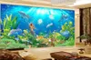 プロモーションウォールペーパー3Dイルカ人魚の絶妙な水中世界屋内テレビの背景壁の装飾壁画壁紙