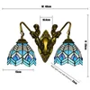 Tiffany Style Colored Glass Wall Lamps Restaurang Bedroom Corridor Lighting Modern Mermaid Double Headed Glass Sconce TF056