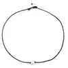 New Arrival Single One White Pearl Choker Necklace on Genuine Leather Cord Handmade Jewelry for Women Girls Gift