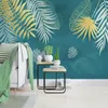 Обрасывание пользовательских каких-либо размеров 3D настенные фрески обои для спальни стены абстрактные листья Современная гостиная кухня украшения стены живопись