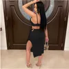 ZOOEFFBB Sexy Knit Sweater Two Piece Set Summer Clothes for Women Crop Top and Slit Skirt Suit 2 Pcs Club Outfits Matching Sets1