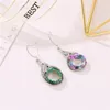 Vente chaude 925 Argent Paon Stud Boucle D'oreille Femmes Graduel Coloré Cristal Dangle Boucle D'oreille De Mode Animal Bijoux En Gros