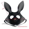 Cosplay Schöne Sklave Kaninchen Maske Erwachsene Spiele BDSM Bondage Leder Fesseln Offene Augen Maske Für Maskerade Ball Karneval Party Sex9744714