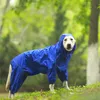 Haustier-Hunderegenmantel, reflektierende, wasserdichte Kleidung, hoher Kragen, Kapuzenoverall für kleine große Hunde, Regenmantel, Golden Retriever, Labrador