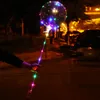 Balão conduzido iluminação transparente Bobo Balloons Balões com 70 cm Pólo 3M String Balloon Decorações de festa de casamento CCA11728-A 60pcs