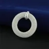 925 Sterling Silver Naszyjnik Link Wąż Łańcuch Dla Kobiet Moda Wisiorek Śliczne Proste Mesh Circle Nest Necklace Wedding Jewelry Party Prezent