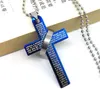 Mode acier inoxydable pendentif Bible chrétienne prière croix pendentif hommes collier charmant cadeaux bijoux GB72
