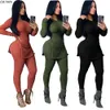 Novo Outono Inverno Mulheres Set Tracksuit O Pescoço Manga Completa Top Calças Terno Dois Pedação Definição De Tricô Outfits Sólidos Sporty S-2XL