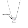 Moda-nuovi pendenti rotondi delle collane della pietra di luna per le donne Catena clavicolare dei gioielli dell'argento sterlina di modo 925
