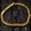 18K Gold Plated Colorful Diamond Tennis Bracelet Mens Hip Hop Bling Bling Chains Wristband Rapper Jewelry Christmas Gifts for Men and Women