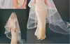 Fashion New 3M Two Layers Cover Face Cathedral Length Bridal Ribbon Edge Veils With Comb White Ivory Custom Made Wedding Veil