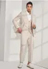 Custom Made Beige Men Suits Simple Wedding Suits Bridegroom Groomsmen 3Piece Slim Fit Formal Blazer Prom Tuxedos (Jacket+Pants+Vest)