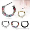 Ny ankomst ! Septum Clicker Nose Ringar CZ GEM NOBE Piercing 316L Rostfritt stål Kroppsmycken storlek 1,2 mm