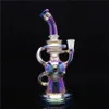 9.7in Couleurs magnifiques Circulant Bong en verre d'eau Narguilés Pipes à fumer en verre avec bol de 14 mm Livraison mondiale