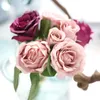 3 pcs/lot fleur de mariage artisanat décoratif petite rose artificielle bouquet de mariée simulation fleur en soie artisanat décoration couronne plante